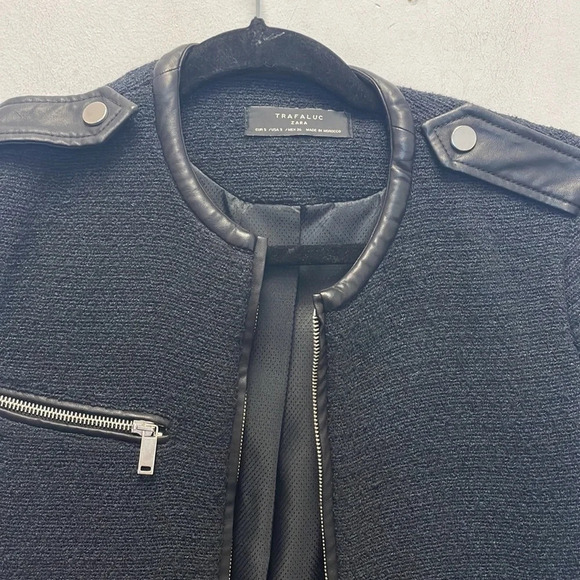 Zara navy and black tweed jacket - Picture 6 of 10